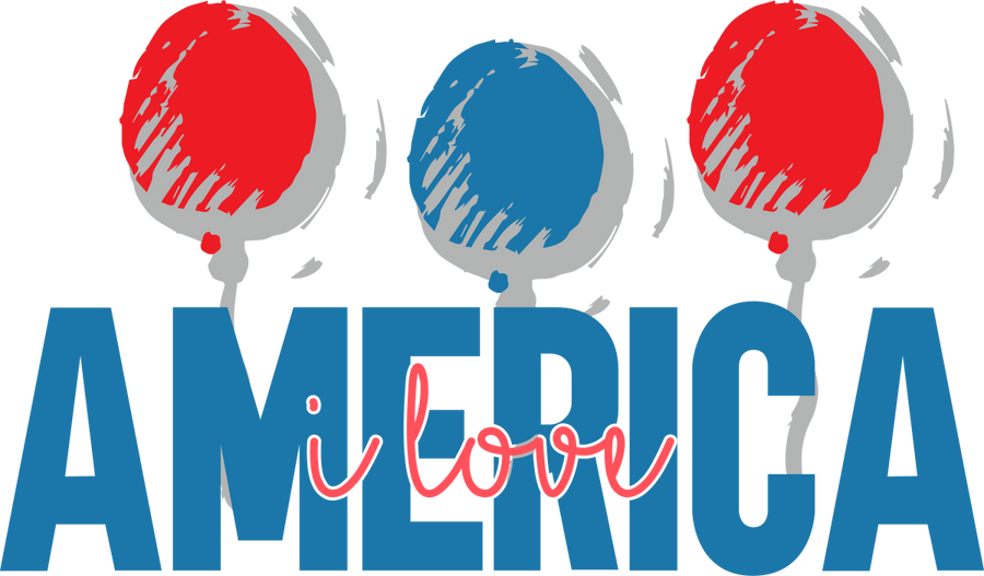 I Love America - 1134 Ready to Press DTF Transfer - Buy Bulk DTF