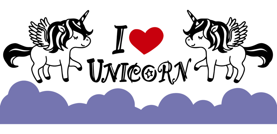 I Love Unicorn - UV DTF Libbey Glass Wrap - Buy Bulk DTF