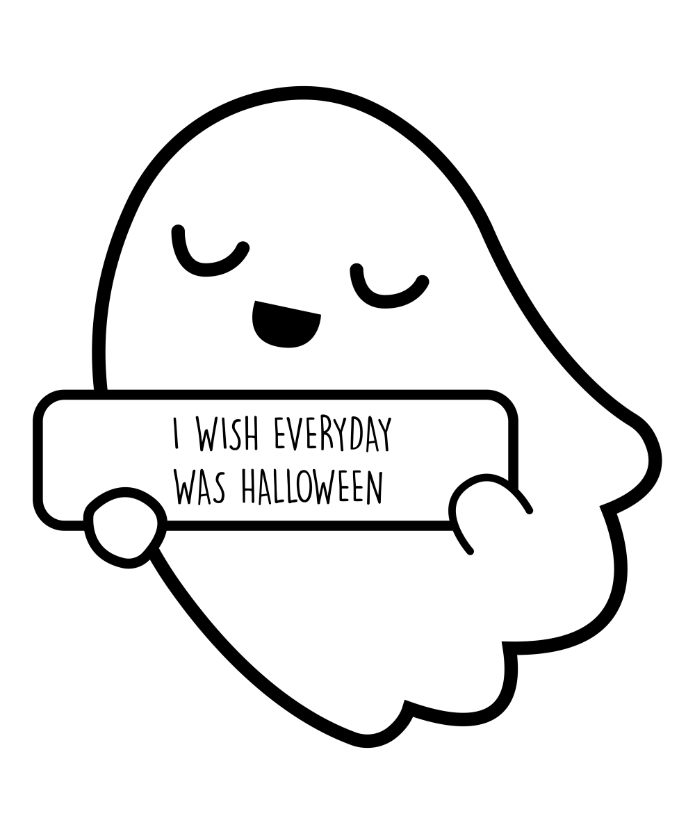 I Wish Everyday Was Halloween Ghost Ready To Press DTF Transfer - Buy Bulk DTF