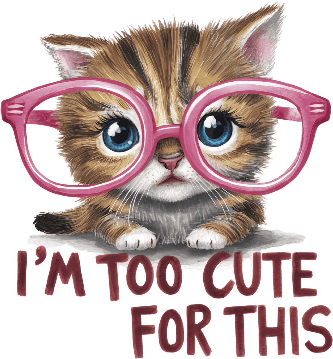 I'm Too Cute For This - Ready To Press DTF Transfers - Buy Bulk DTF
