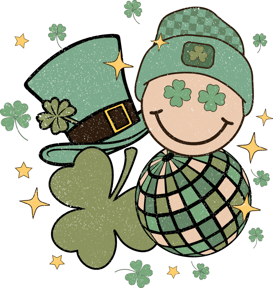 Irish Design Hat Clover Ready to Press DTF Transfer - Buy Bulk DTF