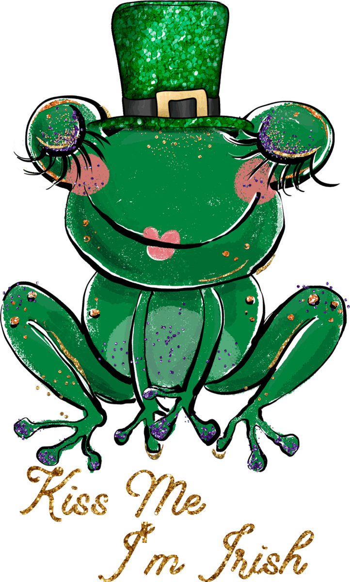 Kiss Me Im Irish St Patricks Day Frog Ready To Press DTF Transfers - Buy Bulk DTF