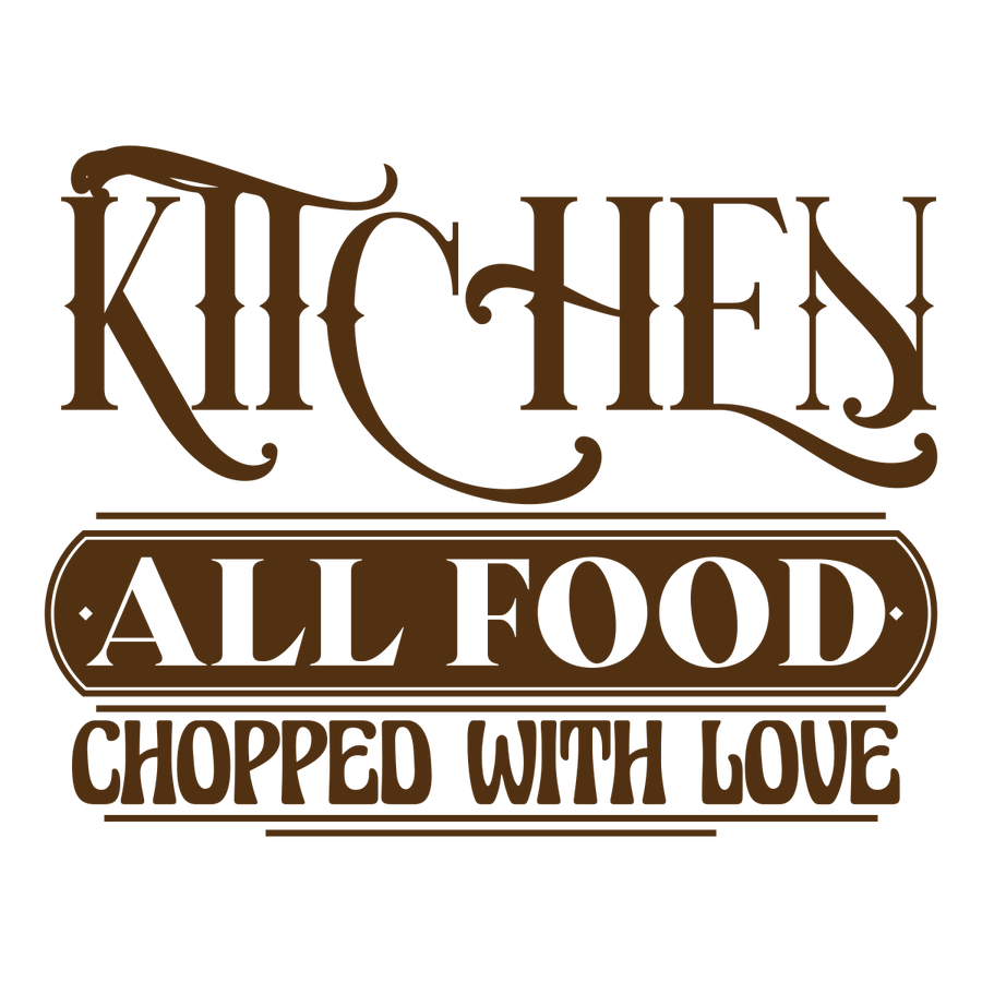 Kitchen All Food Chopped With Love - Ready To Press DTF Transfers - Buy Bulk DTF