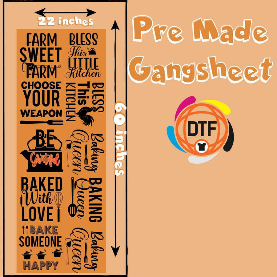 Kitchen Whiz Bundle Premade DTF Gangsheet - Buy Bulk DTF