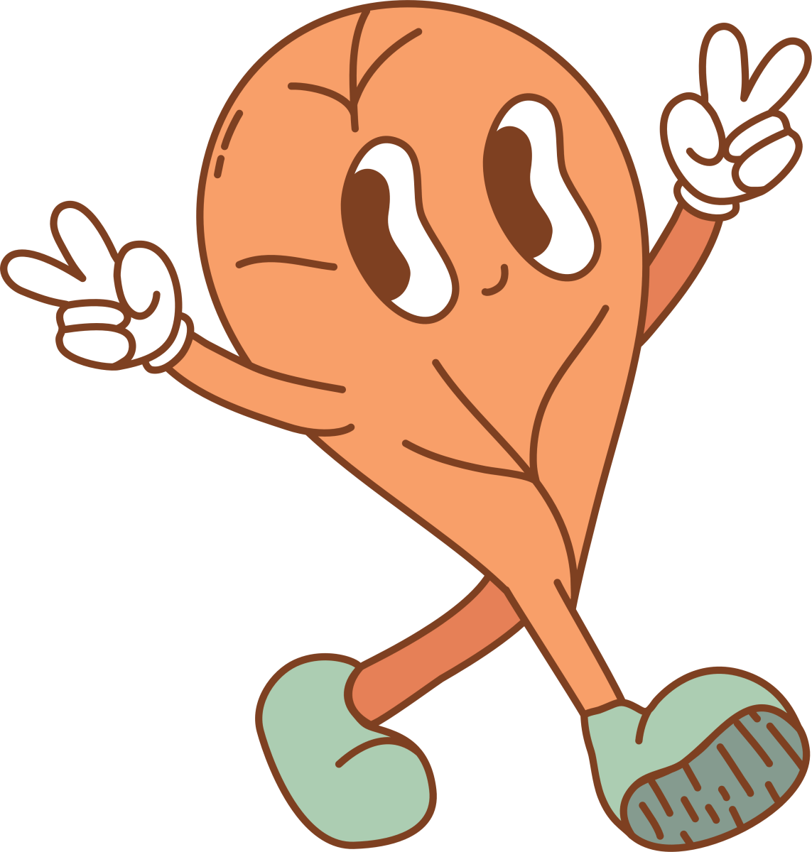 Leaf - Orange - Walking - Ready To Press DTF Transfer - Buy Bulk DTF