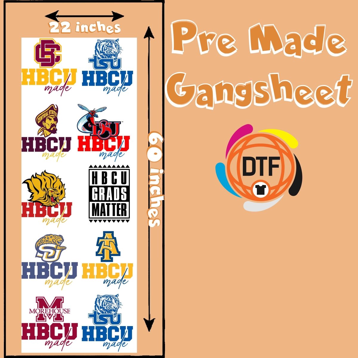 Legacy & Excellence Collective Premade DTF Gangsheet - Buy Bulk DTF