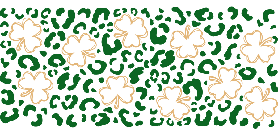 Leopard Shamrock - UV DTF Libbey Glass Wrap - Buy Bulk DTF