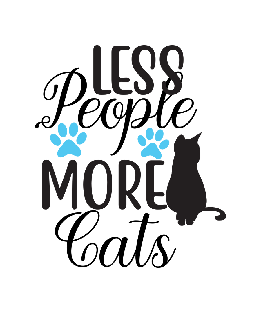 Less People More Cats - Ready To Press DTF Transfer - Buy Bulk DTF