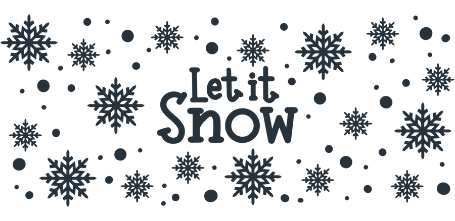 Let It Snow UV DTF Libbey Glass Wrap - Buy Bulk DTF