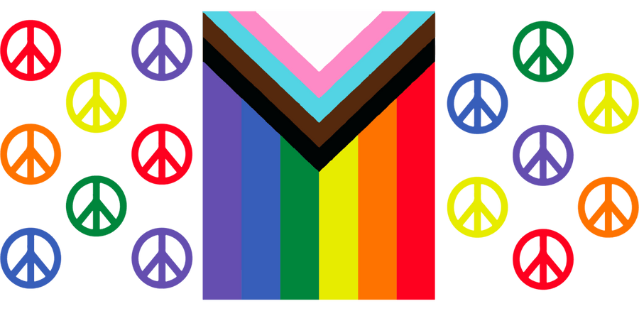 LGBTQ Peace Flag - UV DTF Libbey Glass Wrap - Buy Bulk DTF