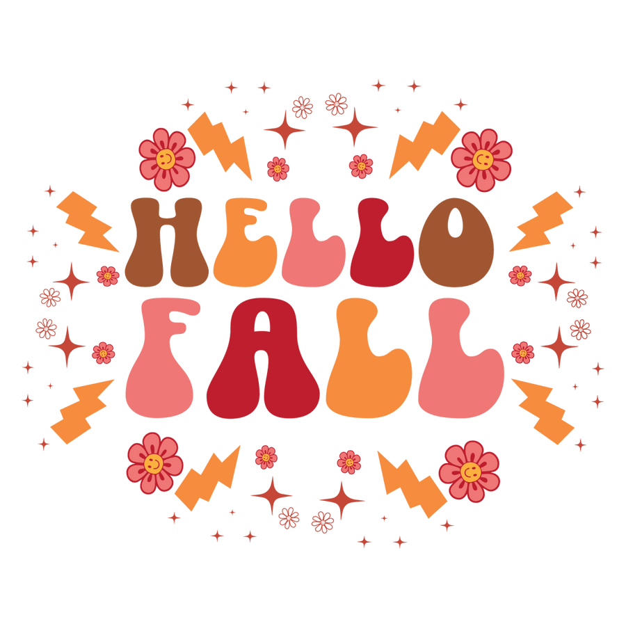 Lightening Hello Fall Ready To Press DTF Transfer - Buy Bulk DTF