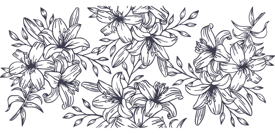 Lilies Line - UV DTF Libbey Glass Wrap - Buy Bulk DTF