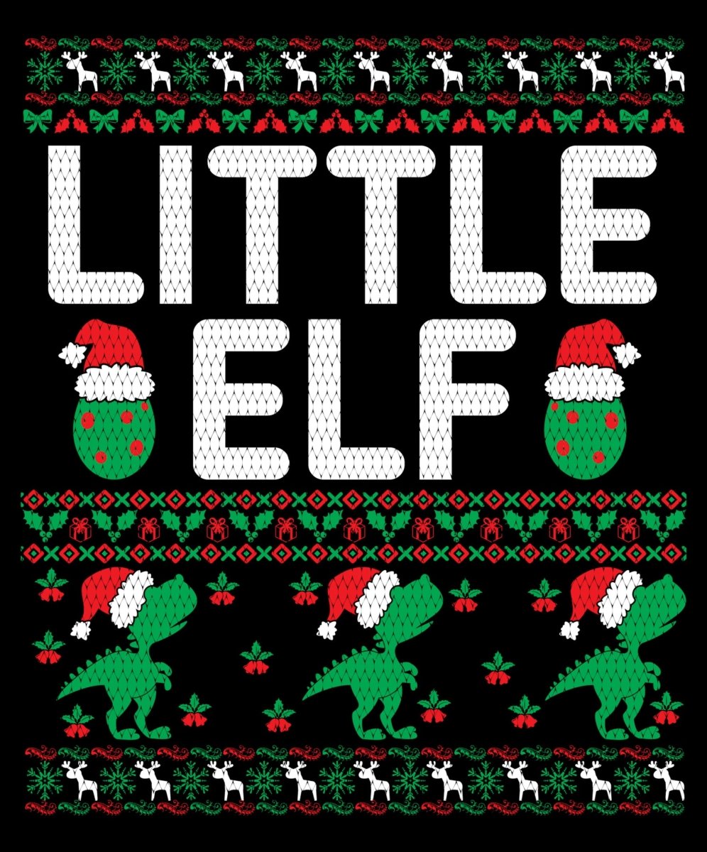 Little Elf Christmas Ugly Sweater Party Ready To Press DTF Transfer - Buy Bulk DTF