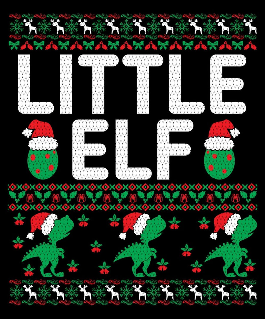 Little Elf Christmas Ugly Sweater Party Ready To Press DTF Transfer - Buy Bulk DTF
