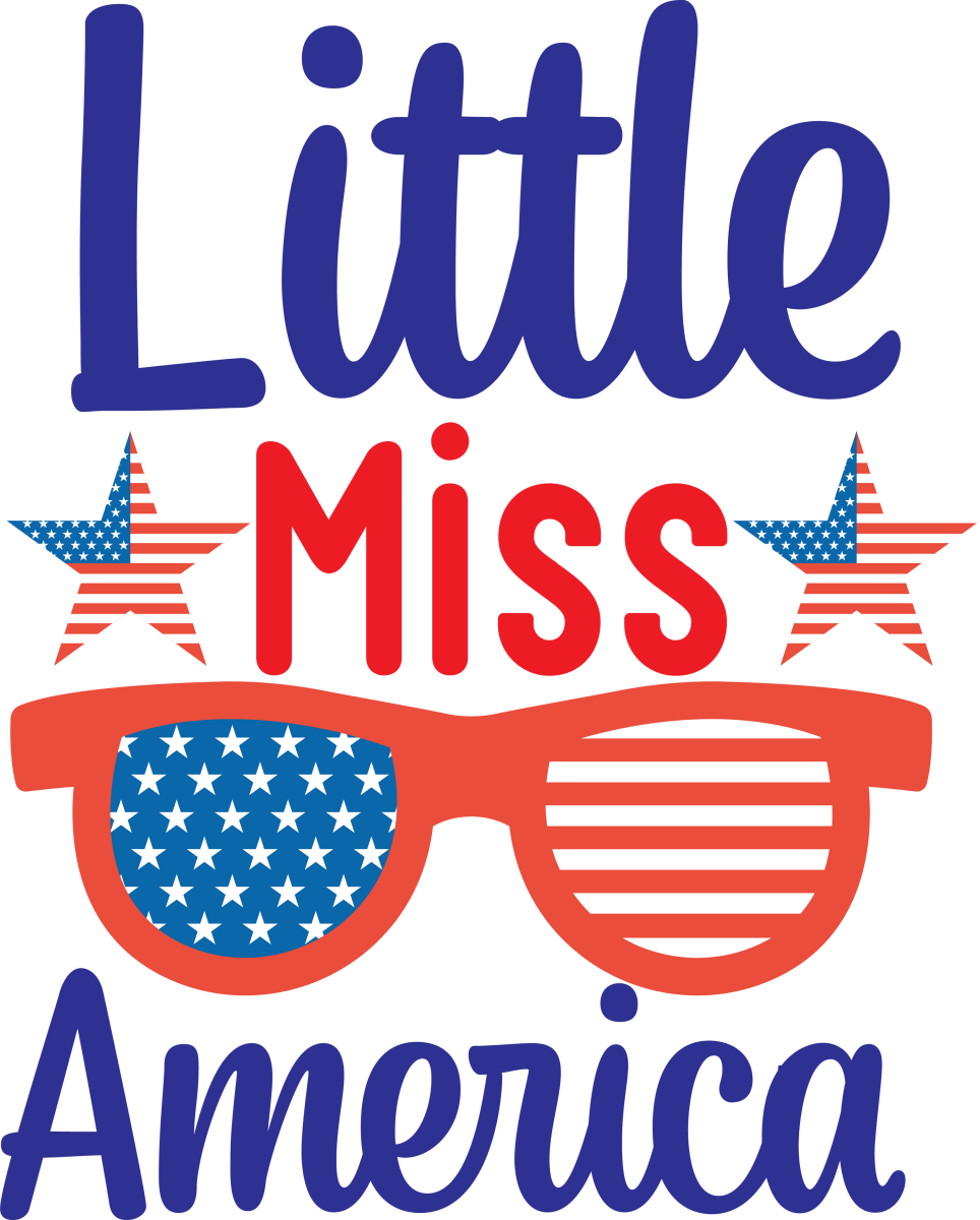 Little Miss America - 1144 Ready to Press DTF Transfer - Buy Bulk DTF