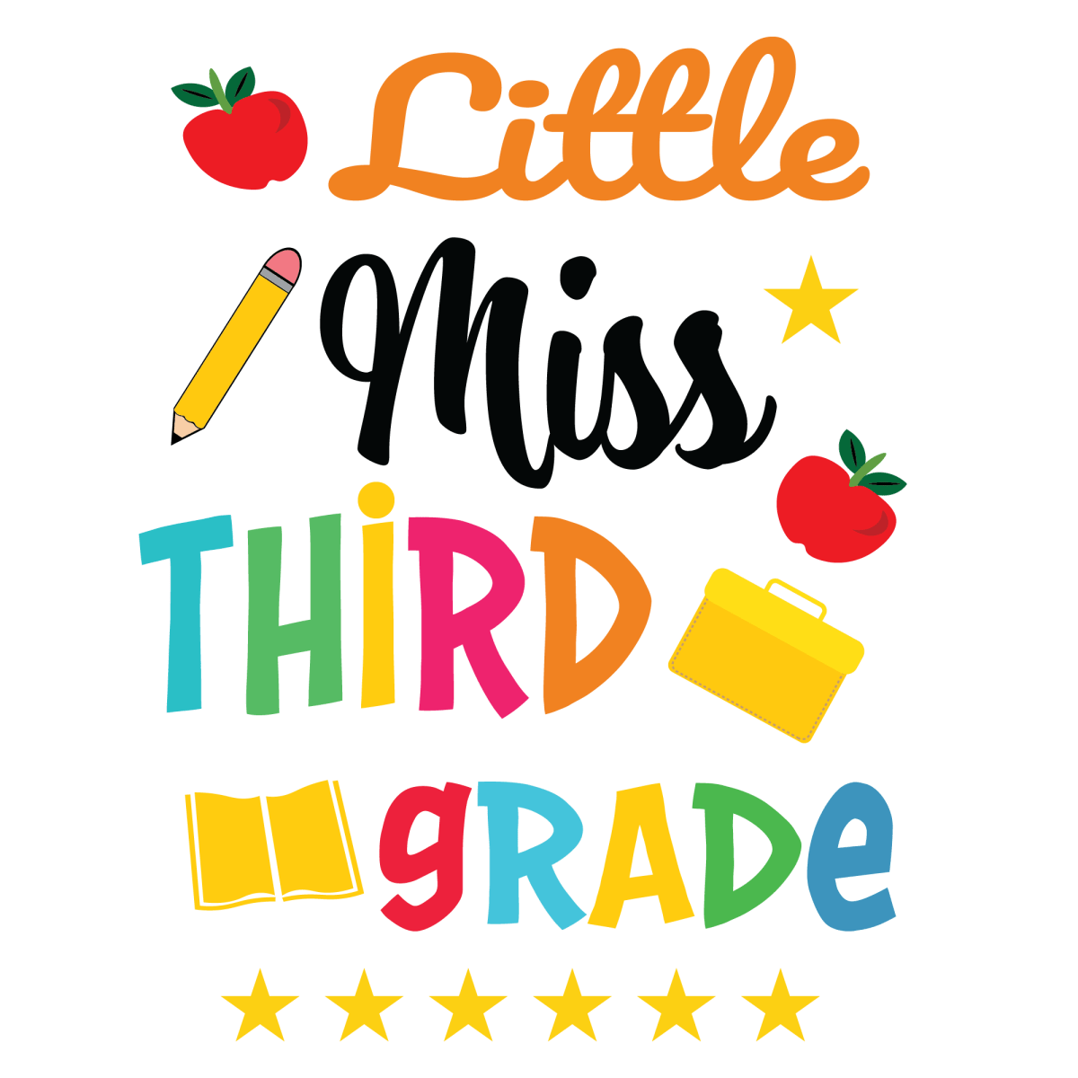 Little Miss Third Grade - Ready To Press DTF Transfers - Buy Bulk DTF