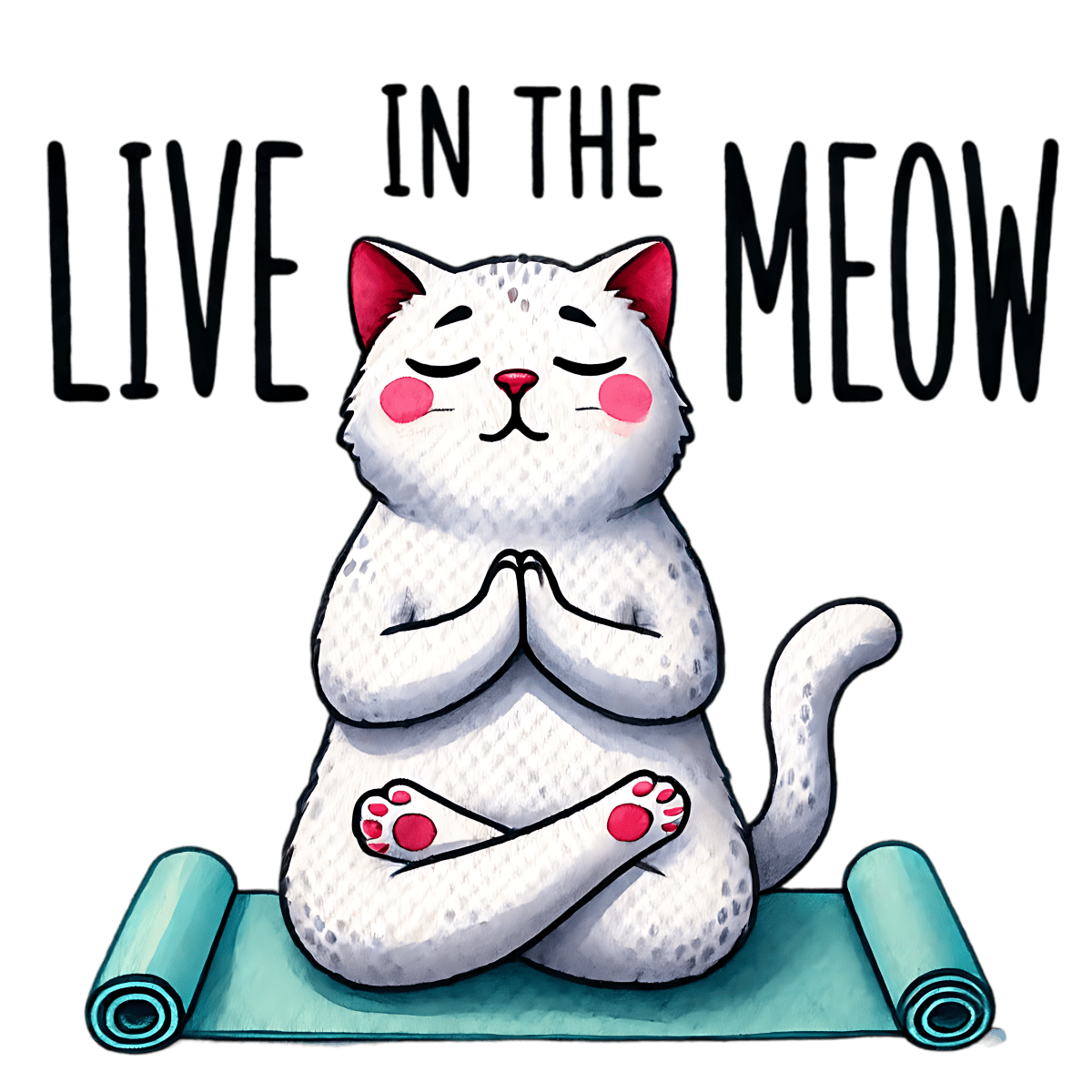 Live In The Meow 1 - Ready To Press DTF Transfers - Buy Bulk DTF