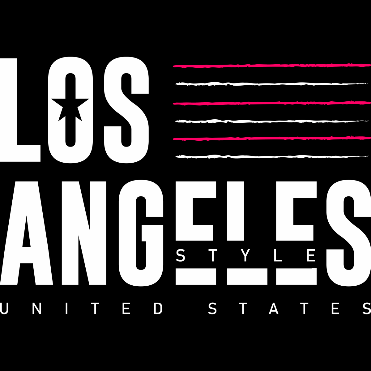 Los Angeles Style - Flag - Ready To Press DTF Transfer - Buy Bulk DTF