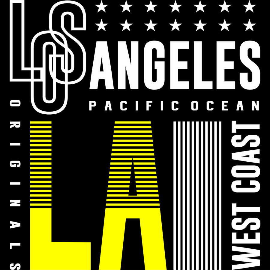 Los Angeles - West Coast - Ready To Press DTF Transfer - Buy Bulk DTF