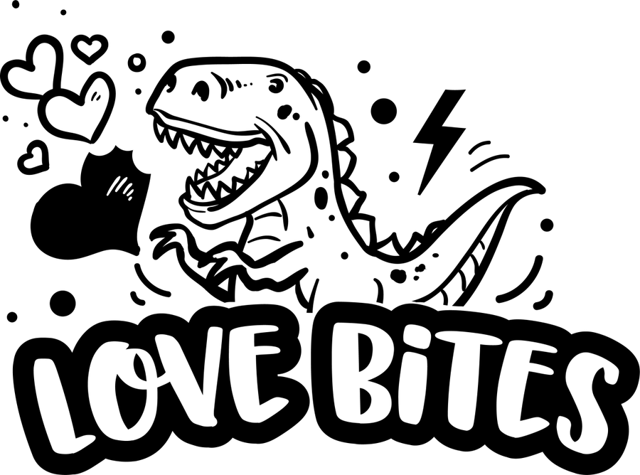 Love Bites - Black - Ready To Press DTF Transfers - Buy Bulk DTF