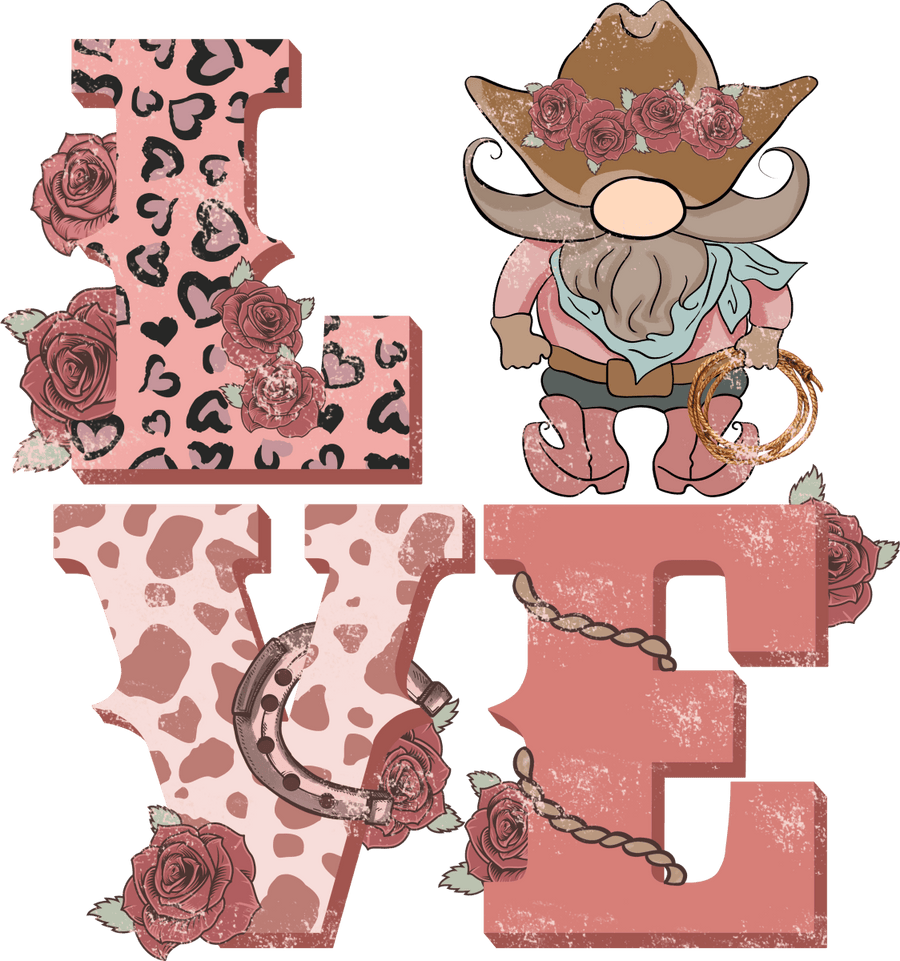 LOVE Cowboy Ready To Press DTF Transfer - Buy Bulk DTF
