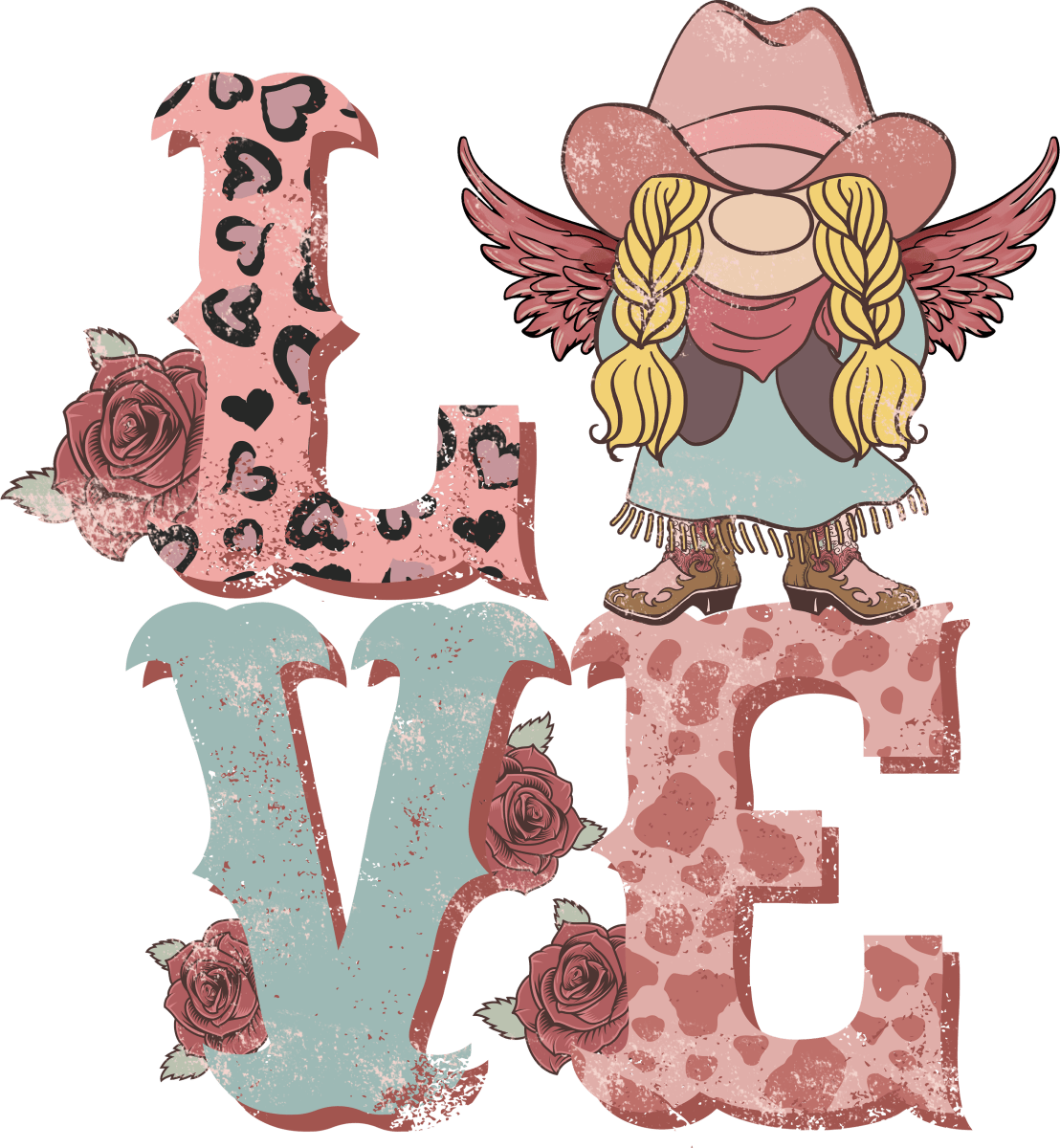 Love Cowgirl Ready To Press DTF Transfer - Buy Bulk DTF