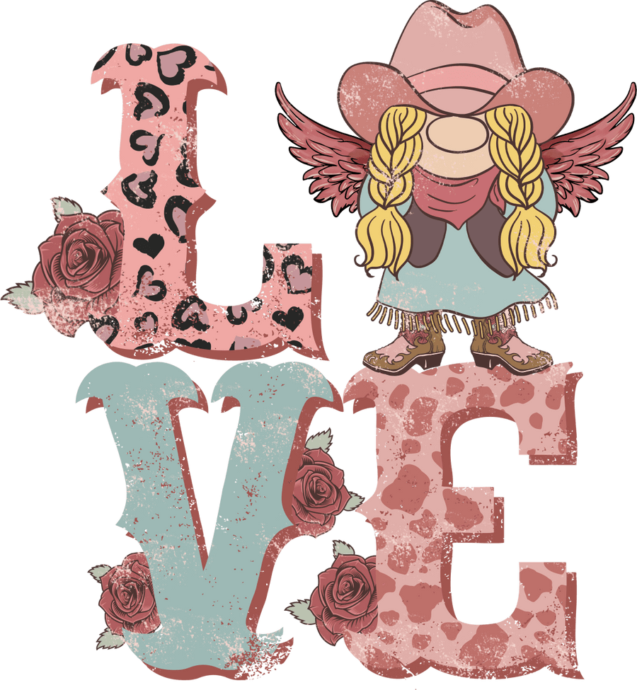 Love Cowgirl Ready To Press DTF Transfer - Buy Bulk DTF