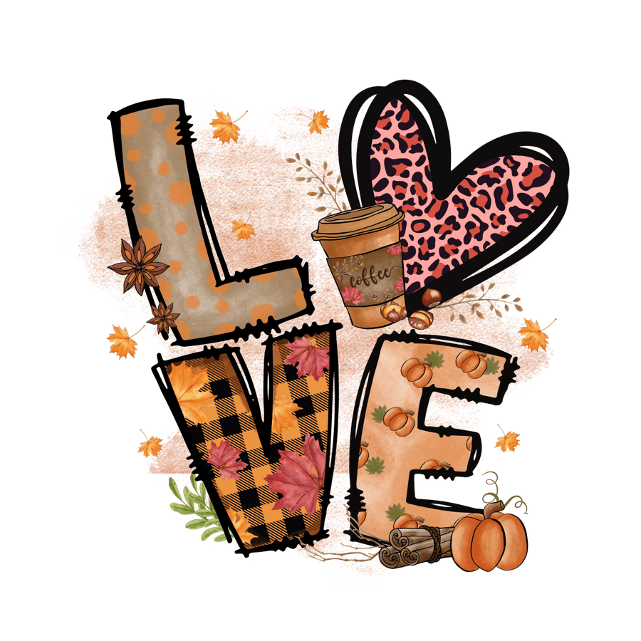 Love Fall Heart - Ready To Press DTF Transfer - Buy Bulk DTF