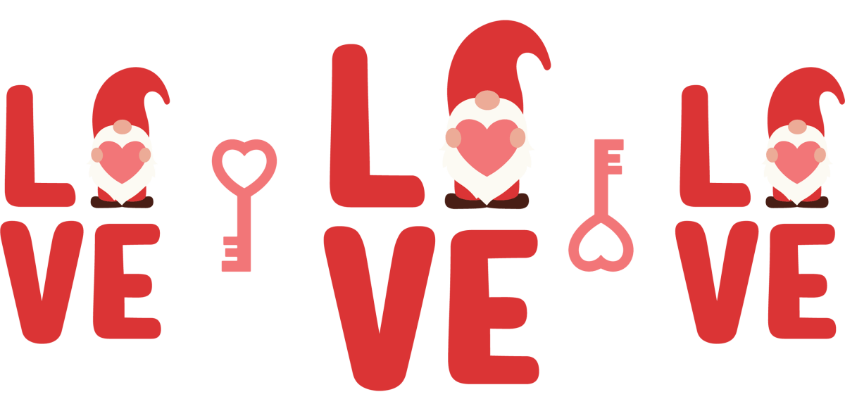 Love Gnomes and heart keys libbey - UV DTF Libbey Glass Wrap - Buy Bulk DTF