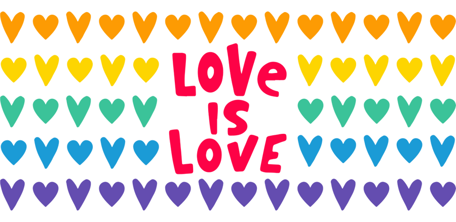 Love is Love - UV DTF Libbey Glass Wrap - Buy Bulk DTF