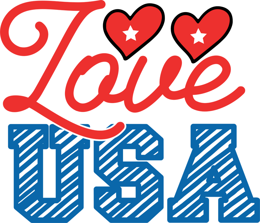 Love USA - 1154 Ready to Press DTF Transfer - Buy Bulk DTF