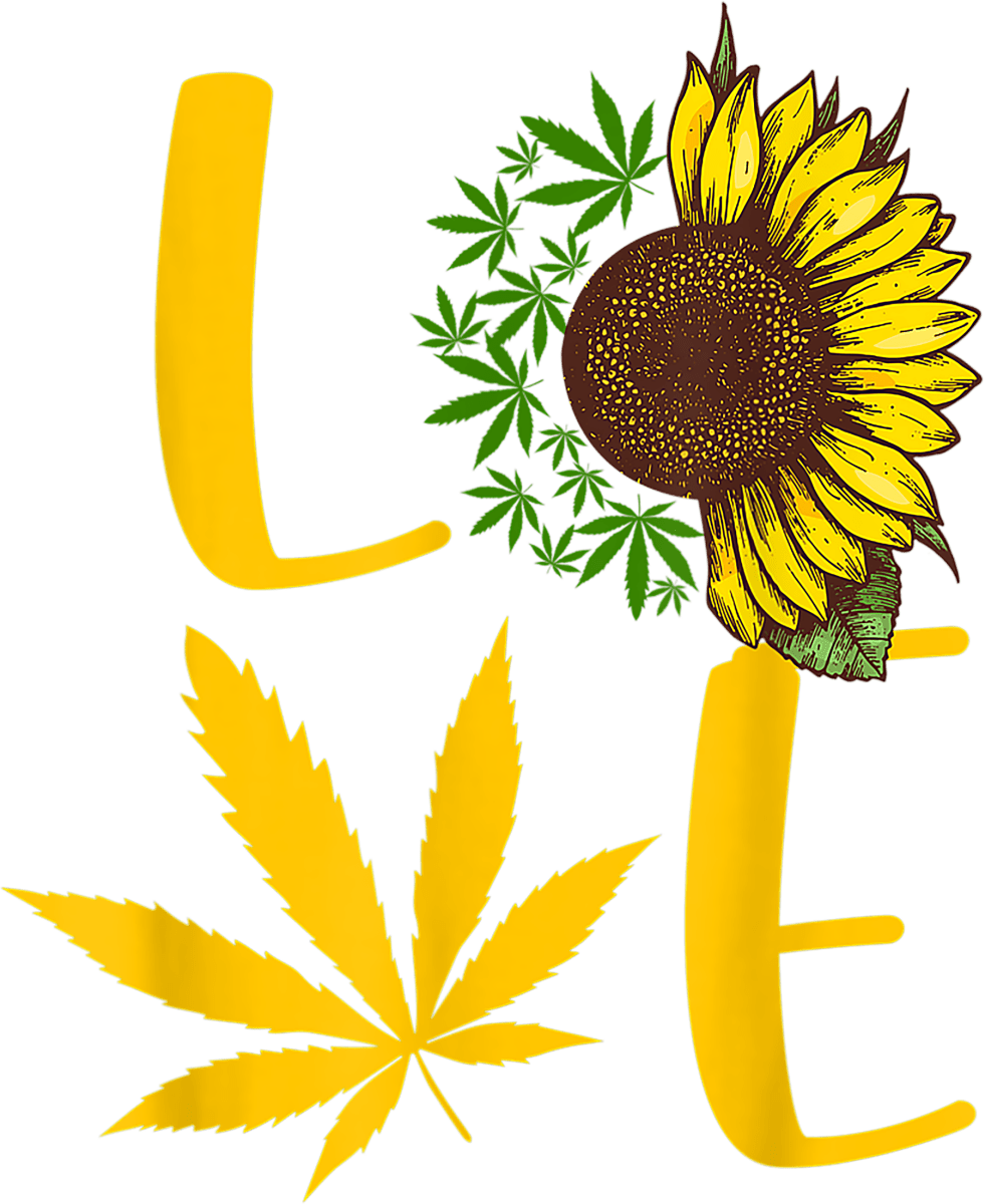 Love Weed Sunflower Ready To Press DTF Transfer - Buy Bulk DTF