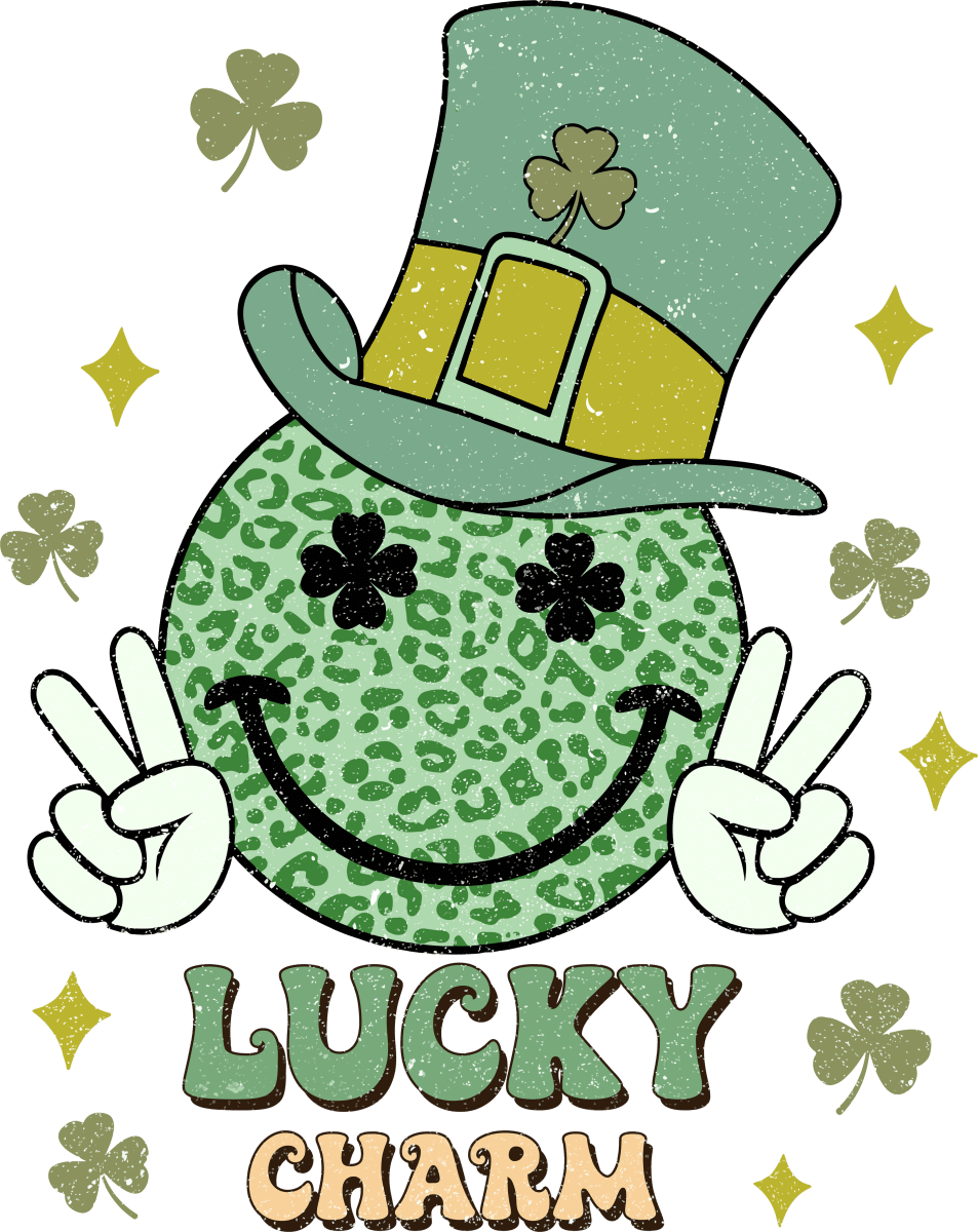 Lucky Charm Smiley Ready To Press DTF Transfers - Buy Bulk DTF