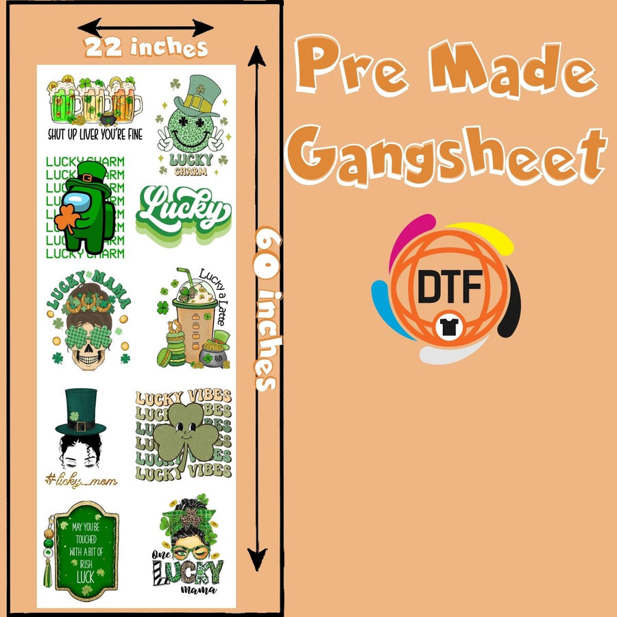 Lucky Leprechaun Crew Premade DTF Gangsheet - Buy Bulk DTF