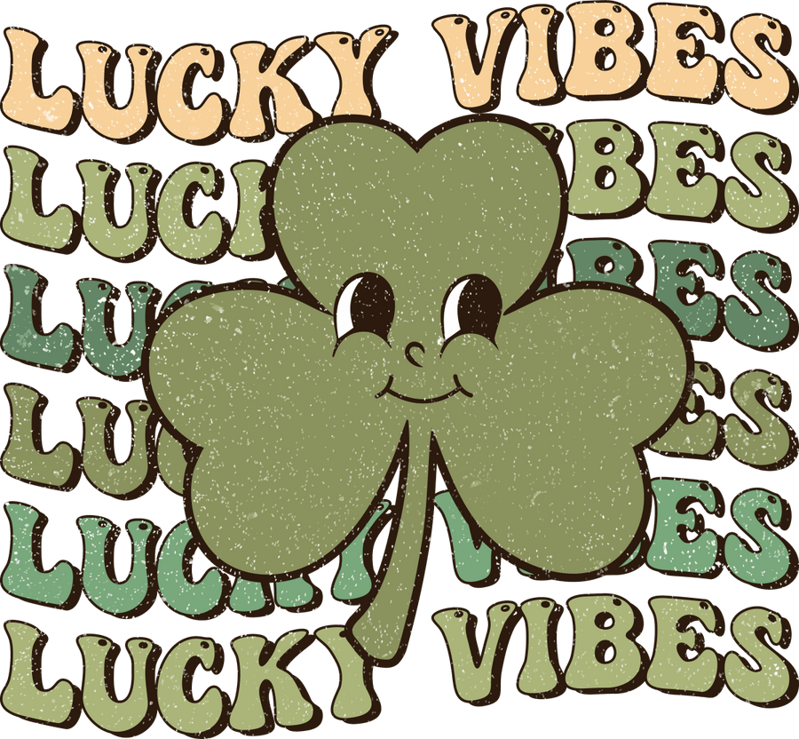 Lucky Vibes Clover Ready To Press DTF Transfers - Buy Bulk DTF