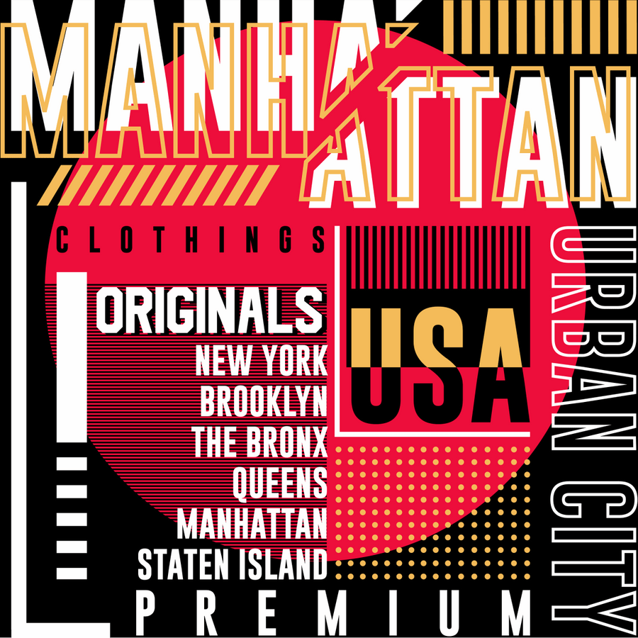 Manhattan Urbran City Premium Clothings - Ready To Press DTF Transfer - Buy Bulk DTF