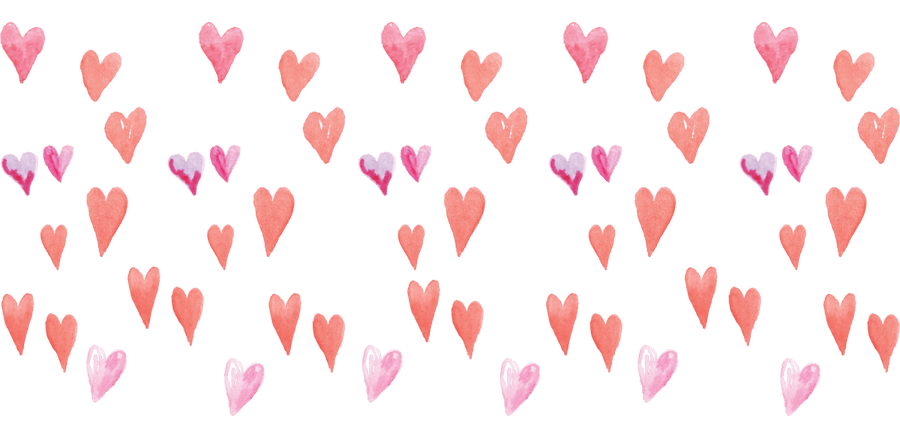 Many Watercolor Hearts Libbey - UV DTF Libbey Glass Wrap - Buy Bulk DTF