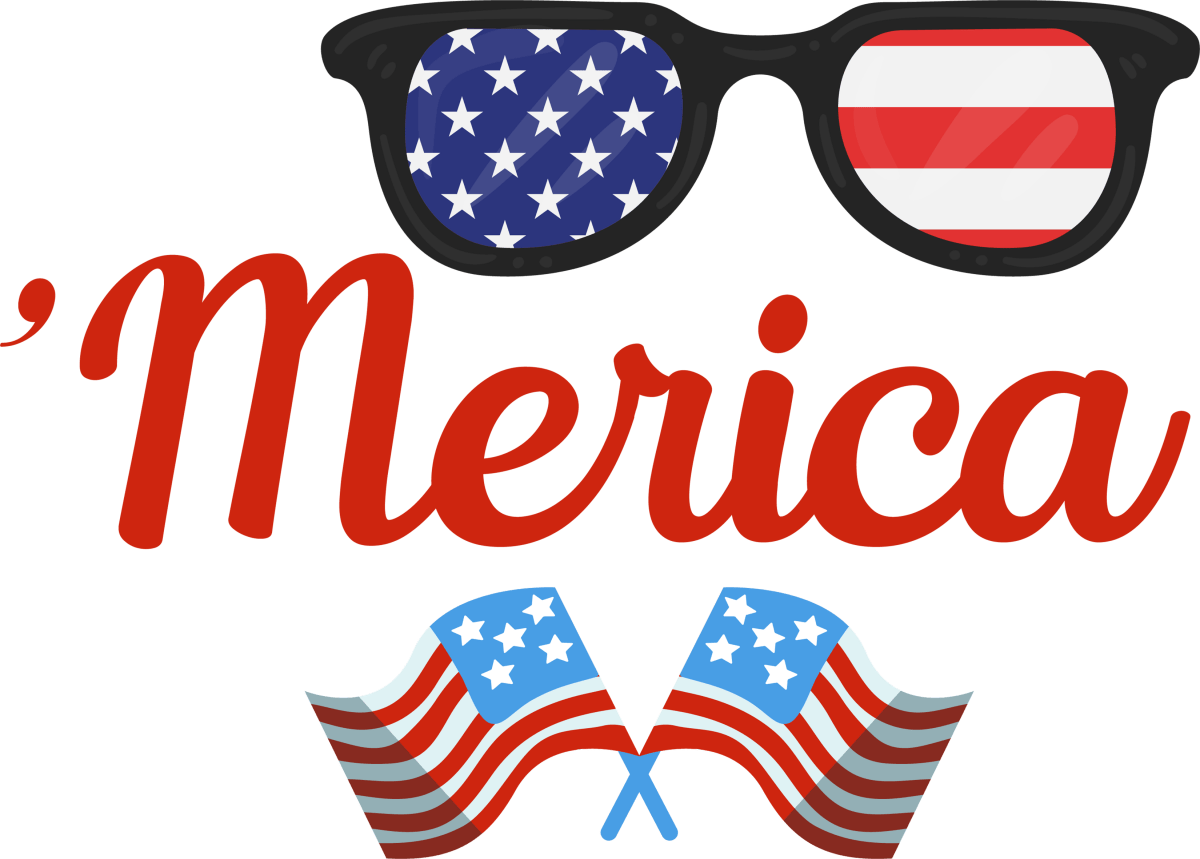 Merica Flag and Glasses 1165 Ready to Press DTF Transfer - Buy Bulk DTF