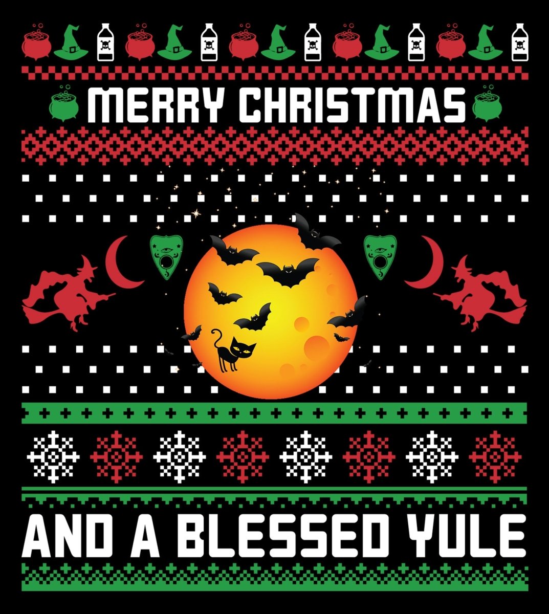 Merry Christmas And A Blessed Yule Ugly Sweater Party Ready To Press DTF Transfer - Buy Bulk DTF