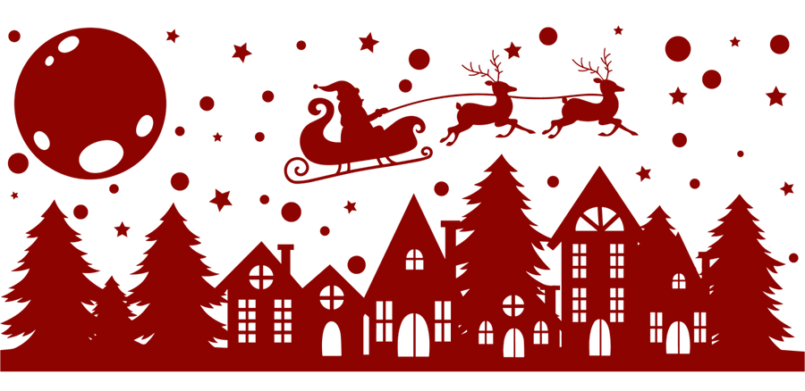 Merry Christmas UV DTF Libbey Glass Wrap - Buy Bulk DTF