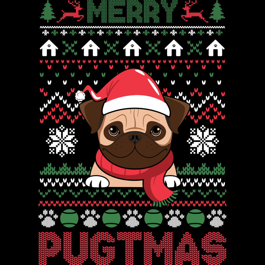 Merry Pugtmas - Ready to Press DTF Transfers - Buy Bulk DTF