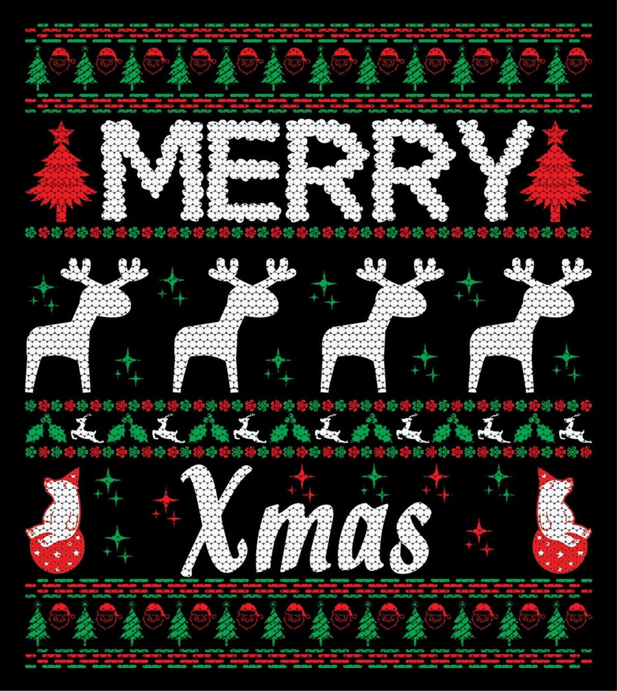 Merry Xmas Holiday Ugly Sweater Party Ready To Press DTF Transfer - Buy Bulk DTF