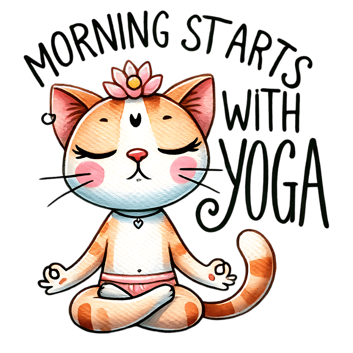 Morning Starts With Yoga - Ready To Press DTF Transfers - Buy Bulk DTF