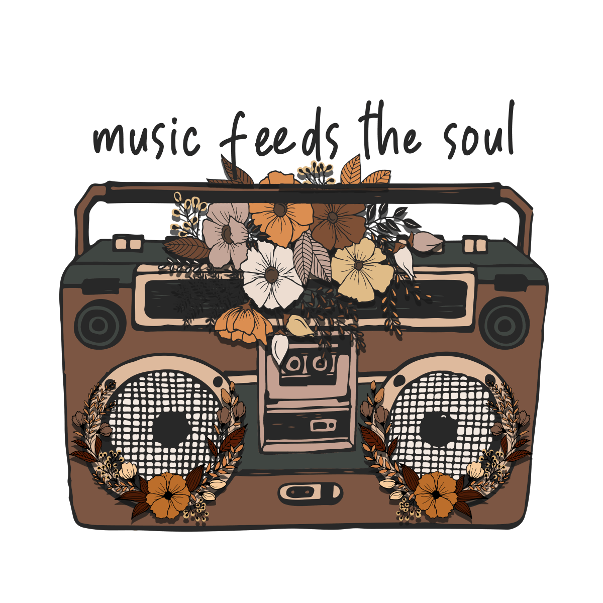 Music Feeds The Soul - Ready To Press DTF Transfers - Buy Bulk DTF