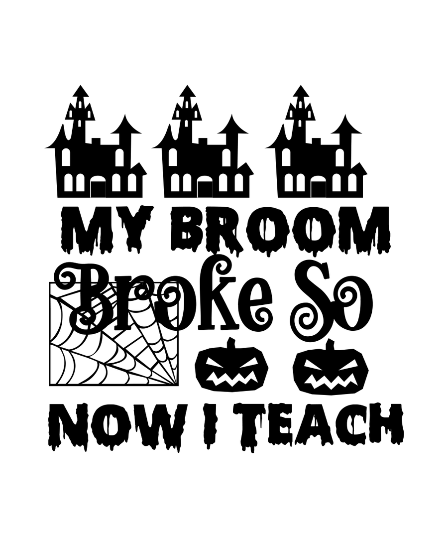 My Broom Broke So Now I Teach - 01 Ready To Press DTF Transfer - Buy Bulk DTF