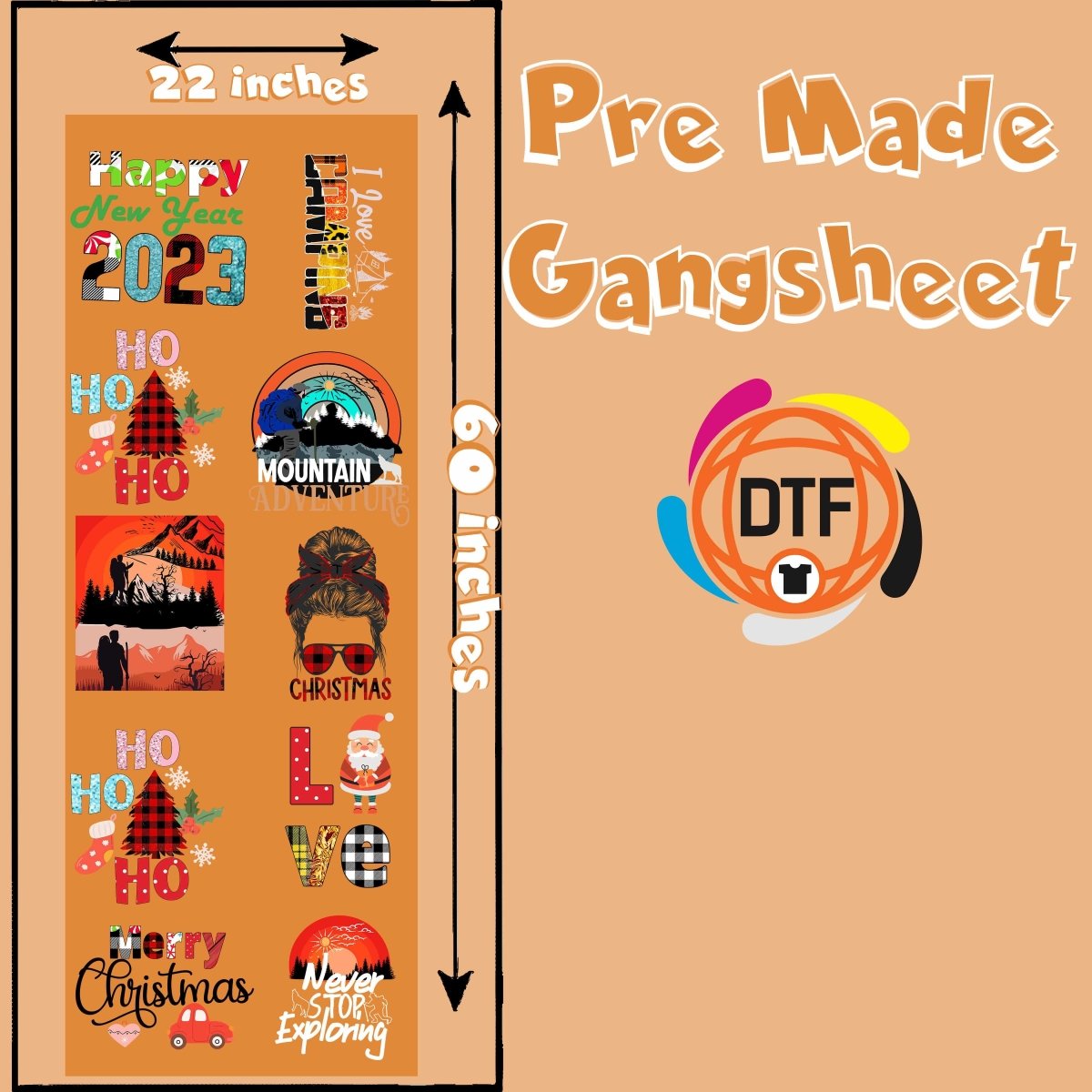 North Pole Nomads Premade DTF Gangsheet - Buy Bulk DTF