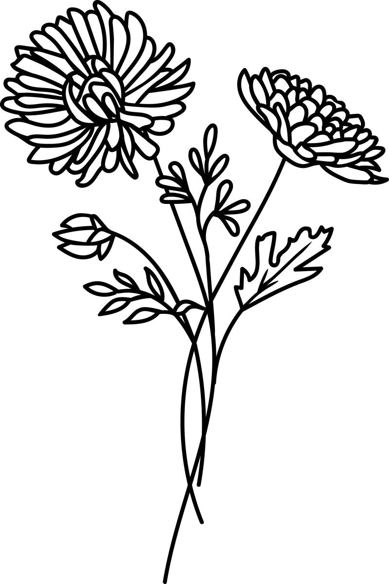 November Chrysanthemum - Ready To Press DTF Transfers - Buy Bulk DTF