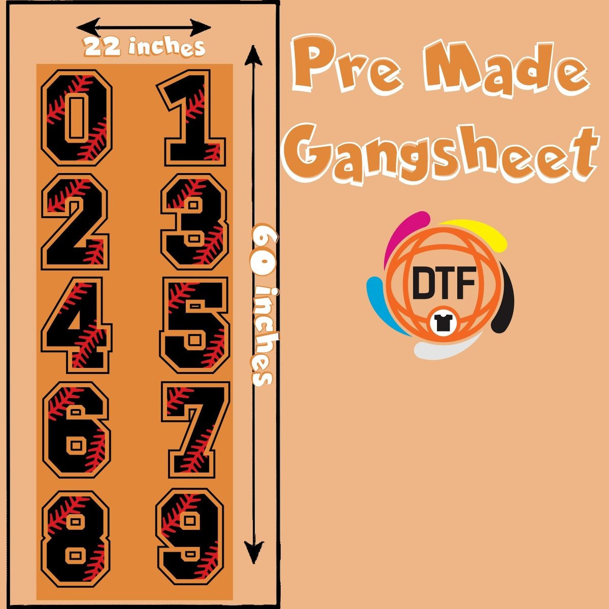 Number Crunch Crew Premade DTF Gangsheet - Buy Bulk DTF