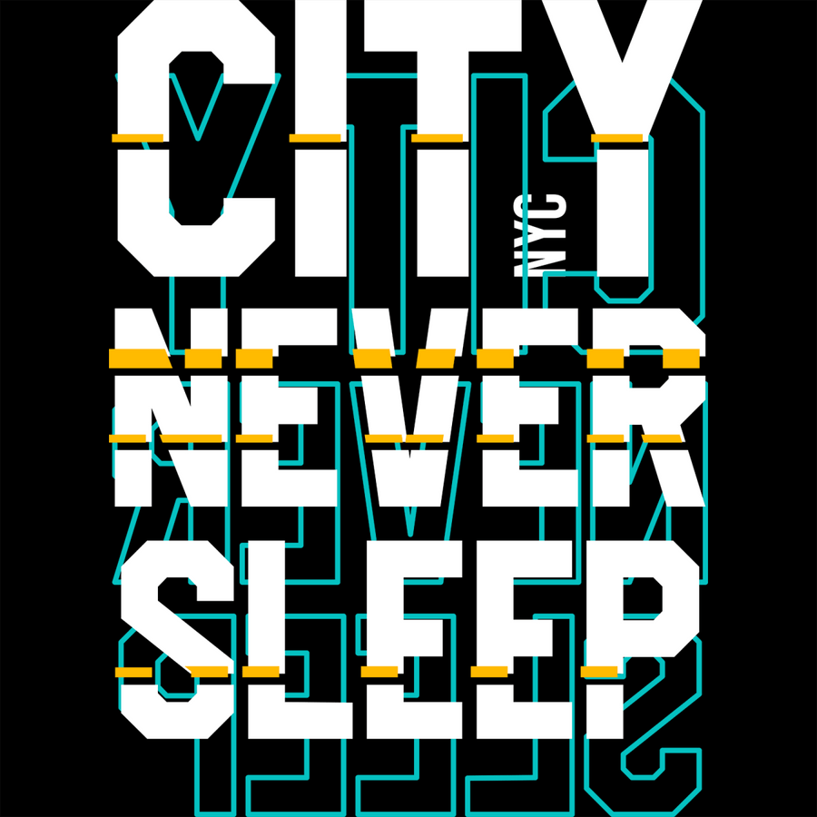 NYC - City Never Sleep - Ready To Press DTF Transfer - Buy Bulk DTF