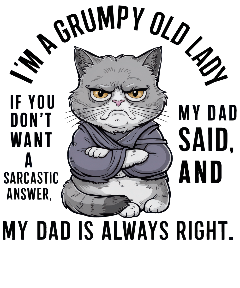 Old Grumpy Lady - Ready To Press DTF Transfers - Buy Bulk DTF